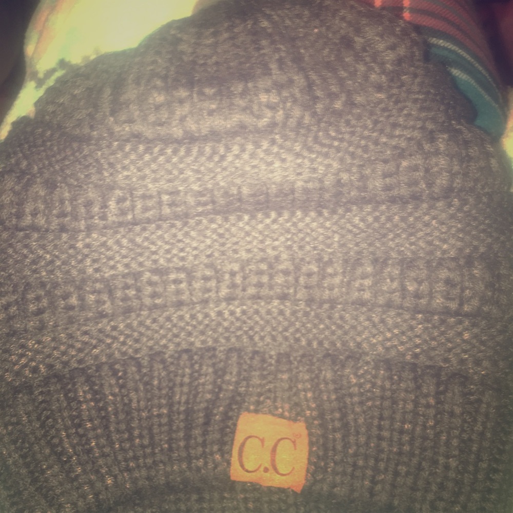 C.C beanie with ponytail pull out !